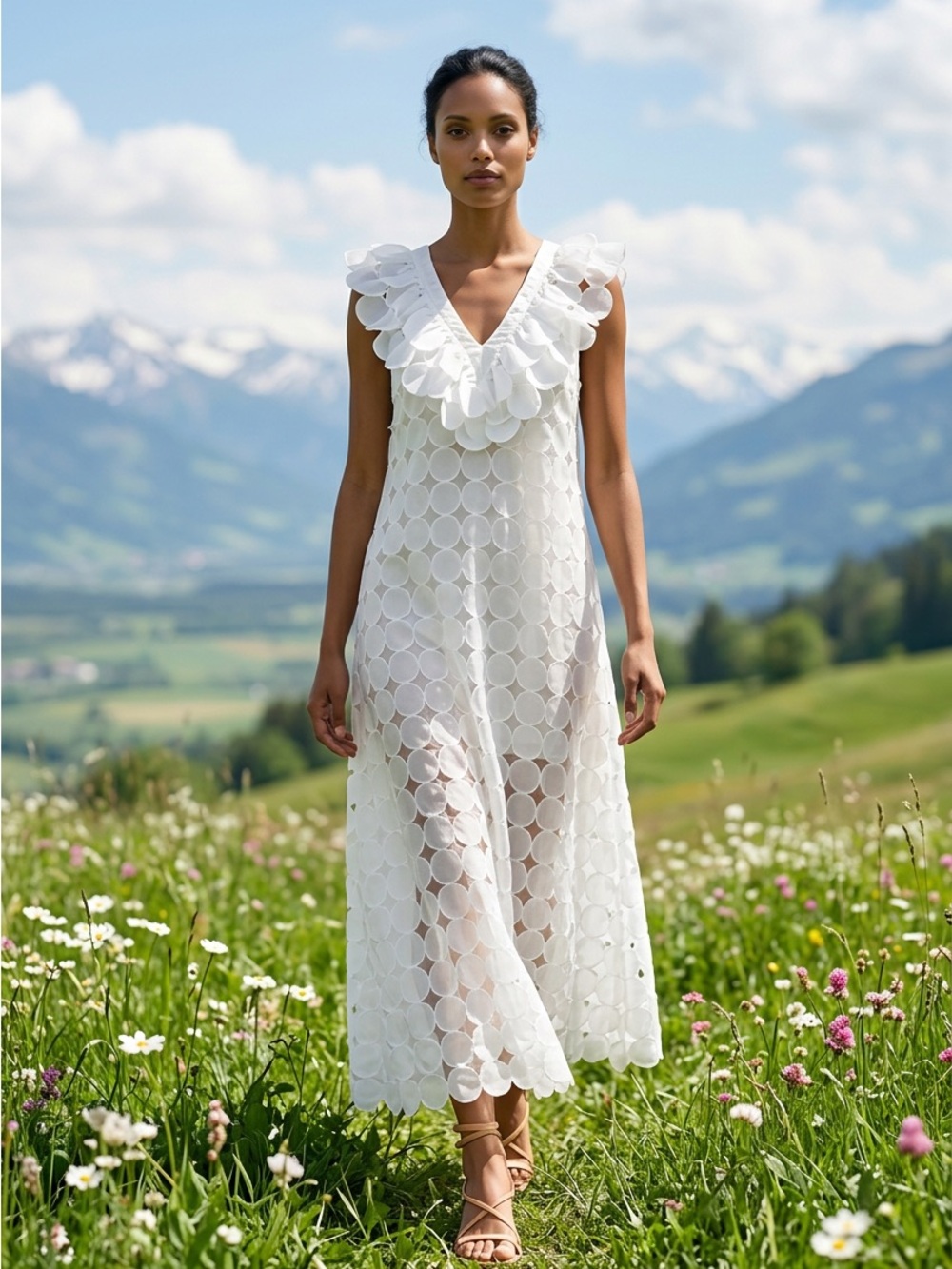 PAPER White Maxi Dress Broderie Anglaise Resort Vacation Beach Dress 15